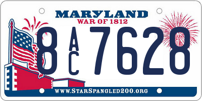 MD license plate 8AC7628