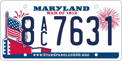 MD license plate 8AC7631
