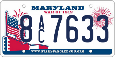 MD license plate 8AC7633