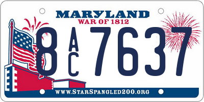MD license plate 8AC7637