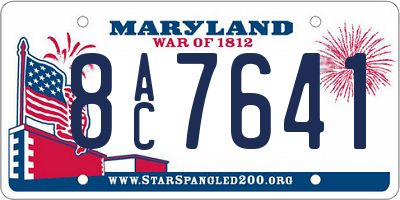 MD license plate 8AC7641