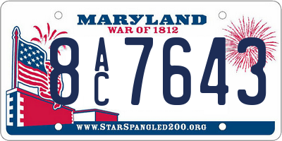 MD license plate 8AC7643