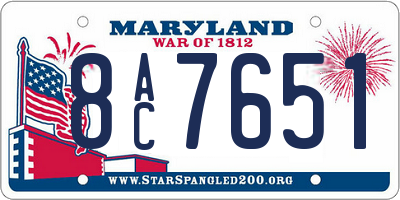 MD license plate 8AC7651