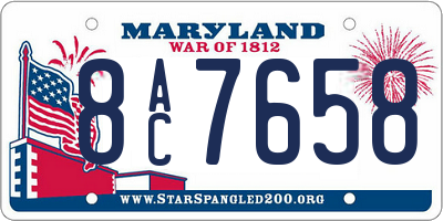 MD license plate 8AC7658