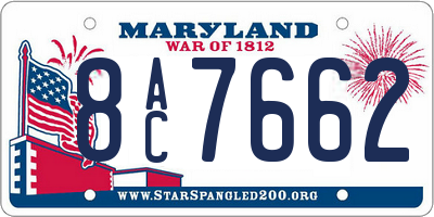MD license plate 8AC7662