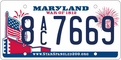 MD license plate 8AC7669