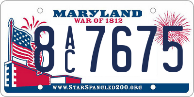 MD license plate 8AC7675