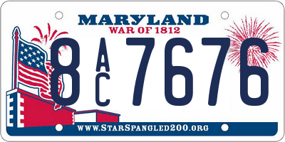 MD license plate 8AC7676