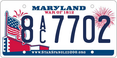 MD license plate 8AC7702