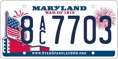 MD license plate 8AC7703