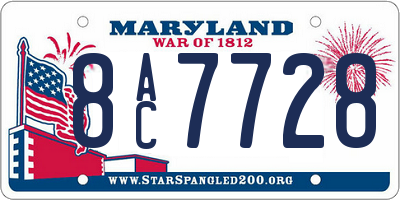 MD license plate 8AC7728