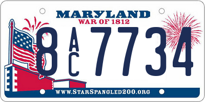 MD license plate 8AC7734