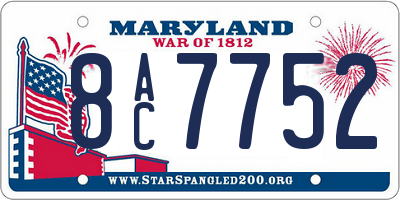 MD license plate 8AC7752