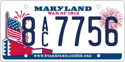 MD license plate 8AC7756