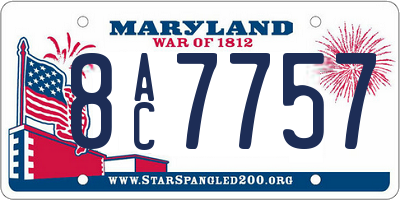 MD license plate 8AC7757
