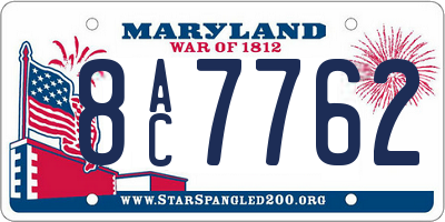 MD license plate 8AC7762