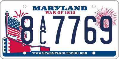 MD license plate 8AC7769