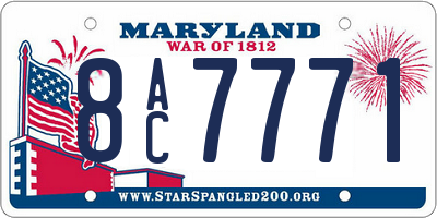 MD license plate 8AC7771
