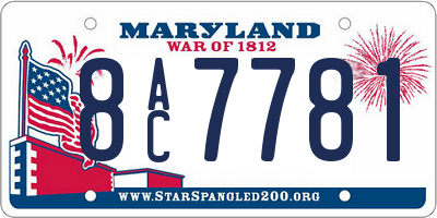 MD license plate 8AC7781