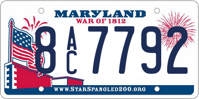 MD license plate 8AC7792