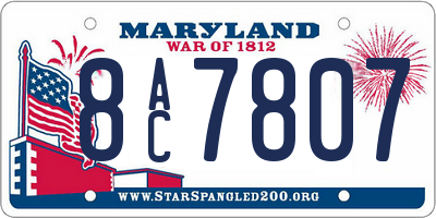MD license plate 8AC7807