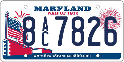 MD license plate 8AC7826