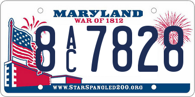 MD license plate 8AC7828