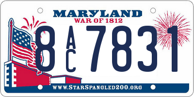 MD license plate 8AC7831