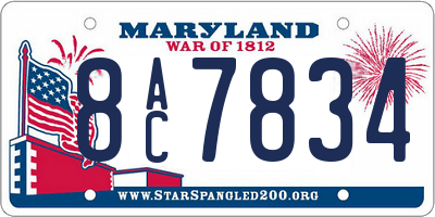 MD license plate 8AC7834