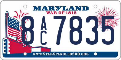 MD license plate 8AC7835
