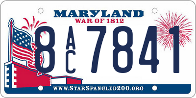 MD license plate 8AC7841