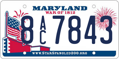 MD license plate 8AC7843