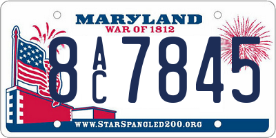 MD license plate 8AC7845
