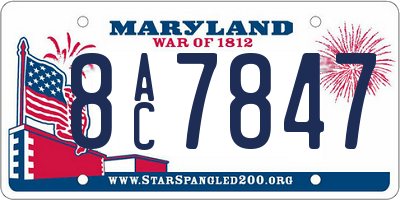 MD license plate 8AC7847