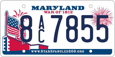 MD license plate 8AC7855