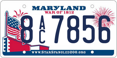 MD license plate 8AC7856