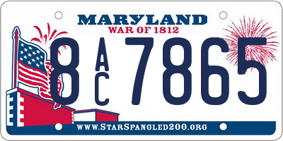MD license plate 8AC7865