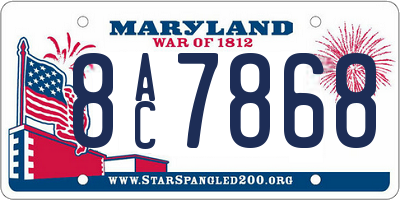 MD license plate 8AC7868