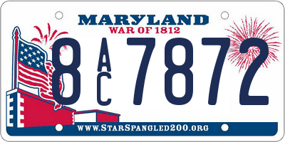 MD license plate 8AC7872