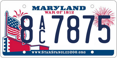 MD license plate 8AC7875