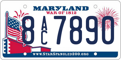 MD license plate 8AC7890