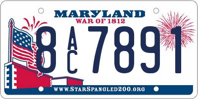 MD license plate 8AC7891