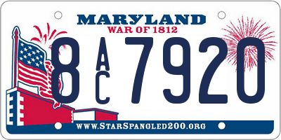 MD license plate 8AC7920
