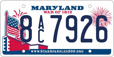 MD license plate 8AC7926