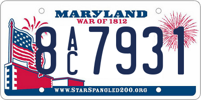 MD license plate 8AC7931