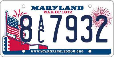MD license plate 8AC7932