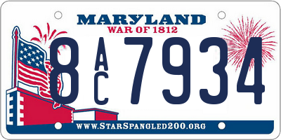 MD license plate 8AC7934