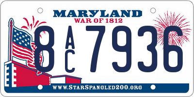 MD license plate 8AC7936