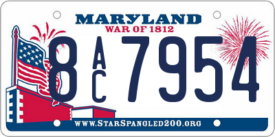 MD license plate 8AC7954