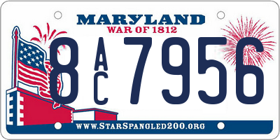 MD license plate 8AC7956